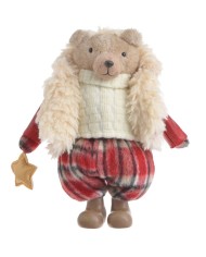 Miś zimowy H38cm....A BOY WHITE-RED- art. dekoracyjny