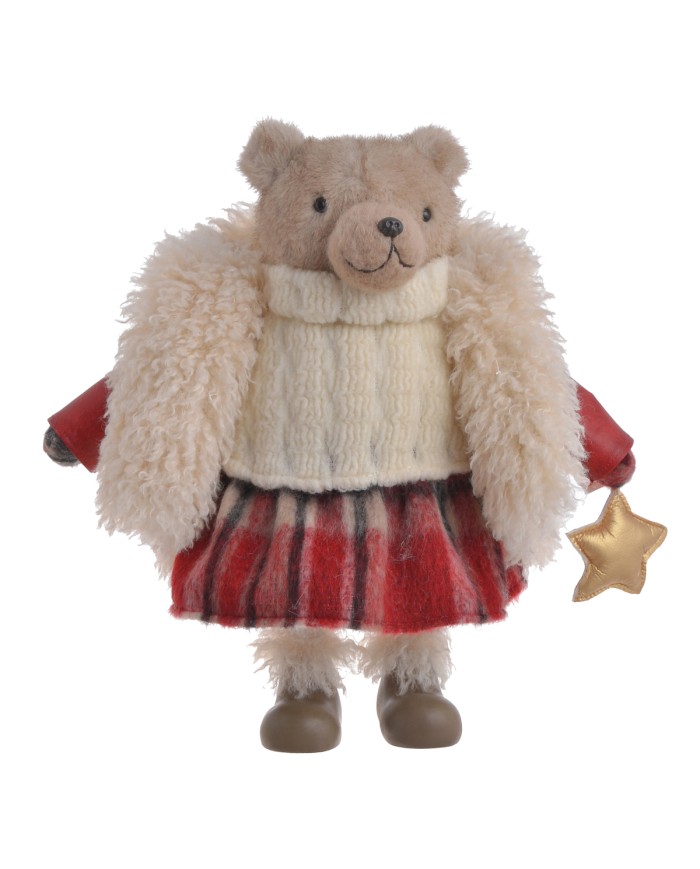 Miś zimowy H38cm....B GIRL WHITE-RED- art. dekoracyjny