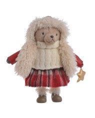 Miś zimowy H38cm....B GIRL WHITE-RED- art. dekoracyjny