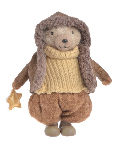 Miś zimowy H38cm...A BOY BROWN- art. dekoracyjny