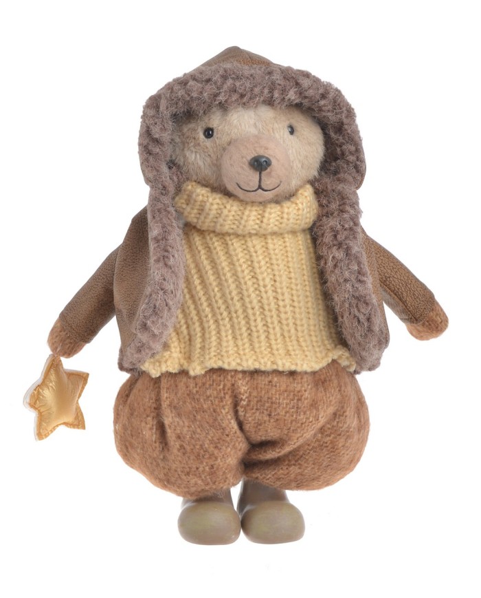 Miś zimowy H38cm...A BOY BROWN- art. dekoracyjny