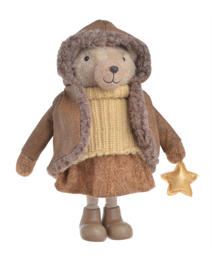 Miś zimowy H38cm...B GIRL BROWN - art. dekoracyjny