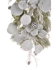 Ośnieżona girlanda z eukaliptusem..152cm..40-10 pcs......GREEN-WHITE