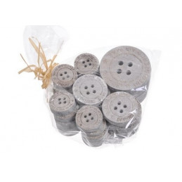 Guziki drewniane w woreczku 35szt