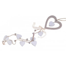 Girlanda drewniana 48 cm wh-br serca