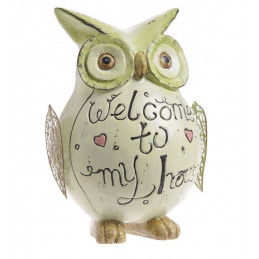 Sowa na dlugich nogach 13 cm pink B