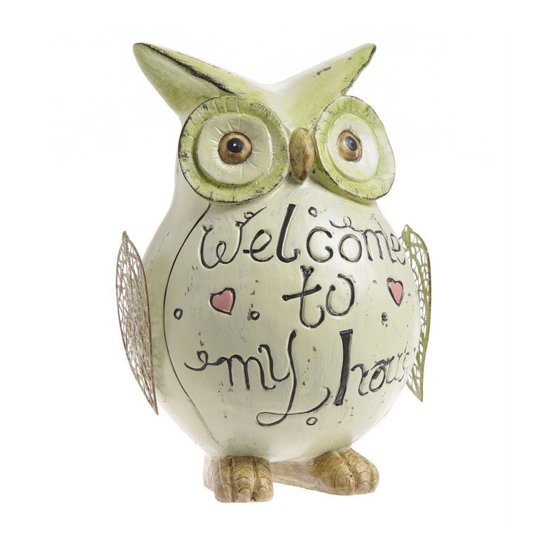 Sowa na dlugich nogach 13 cm pink B