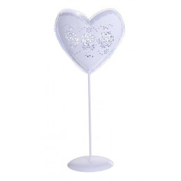 Serduszko świecznik 34-15cm MATT WHITE_