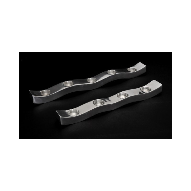 Świecznik fala z alum. 34 cm