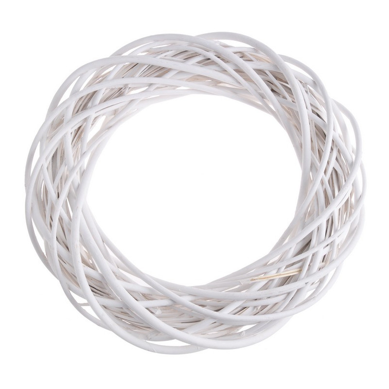 Wianek wiklinowy 45 cm WHITE