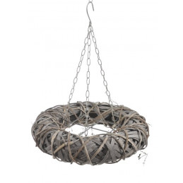 Pleciony wianek do podwieszenia 40 cm GREY