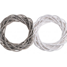 Wianek wiklinowy 40 cm WHITE