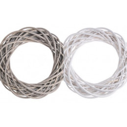 Wianek wiklinowy 45 cm WHITE