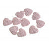 Serca przyklejki z kwiatami 10 szt/kpl 3cm