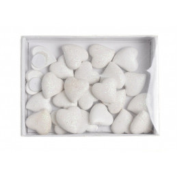 Serca z przylepcem z brokatem 24szt/pacz