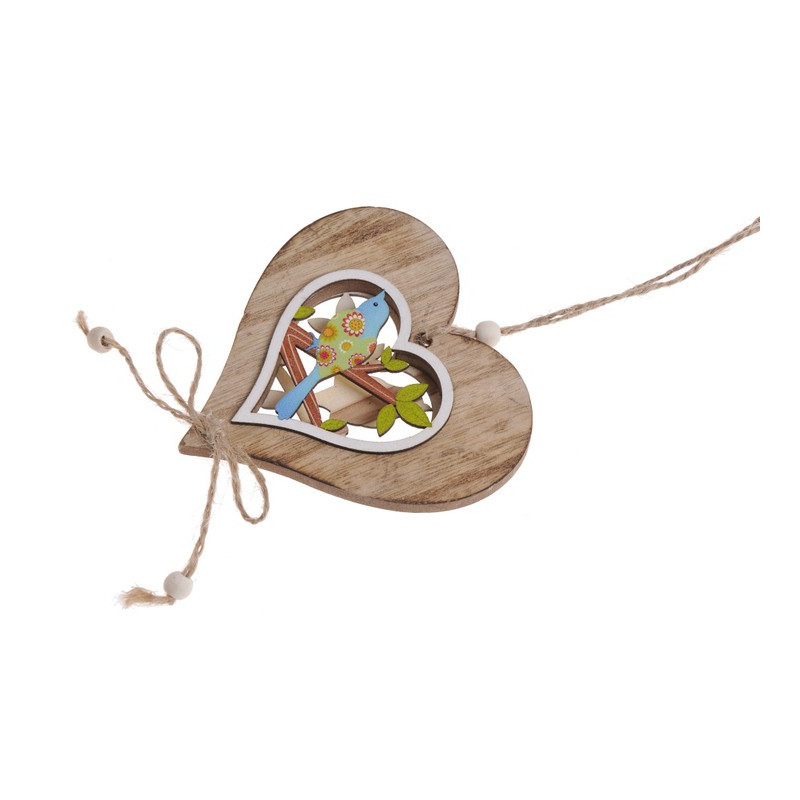 Zawieszka drewniana 10 cm - serce