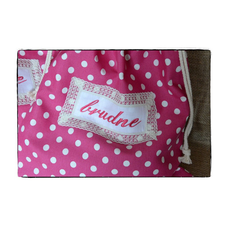 ~Od Ani~ Komplet worków brudne/czyste KROPKI Róż