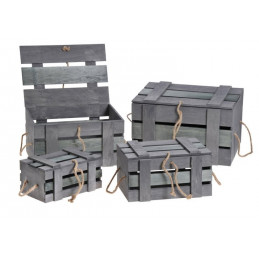 Zestaw skrzynek z przykrywkami 26.5x26.5x25 cm