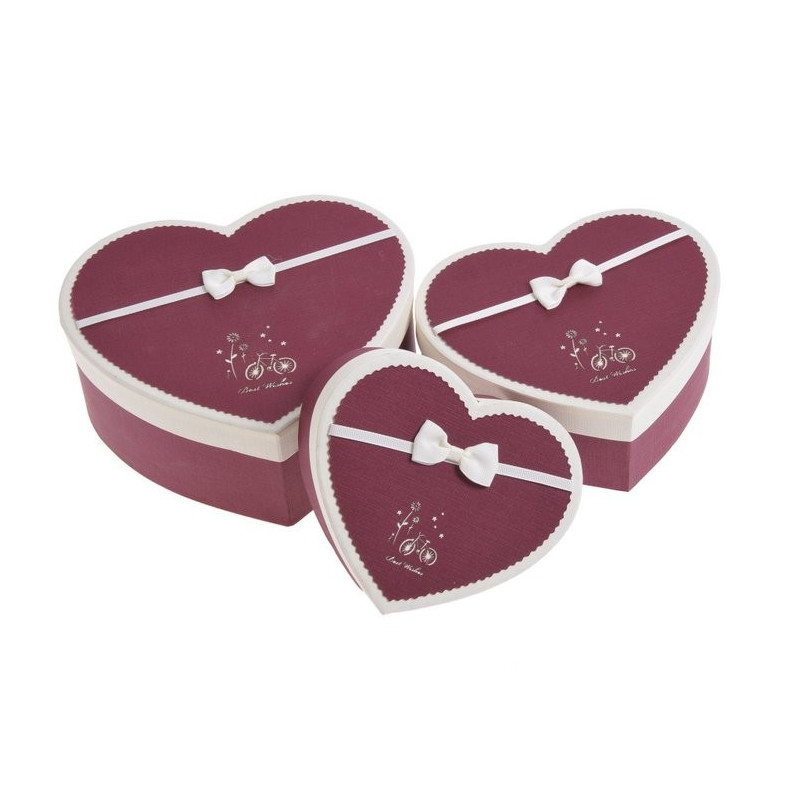 Pudełko serce 3szt/kpl