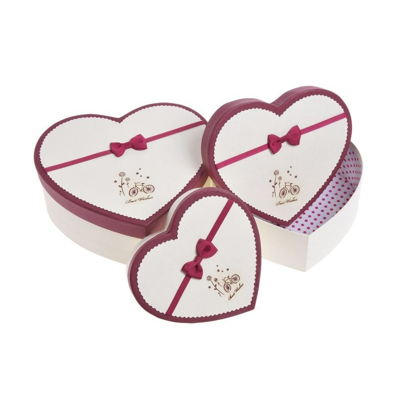 Pudełko serce 3szt/kpl