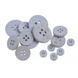 Guziki drewniane niebieskie mix, 18szt/pacz