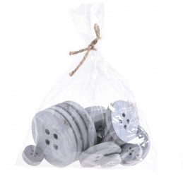 Guziki drewniane niebieskie mix, 18szt/pacz