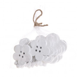 Kwiaty wykrawane białe 18szt.