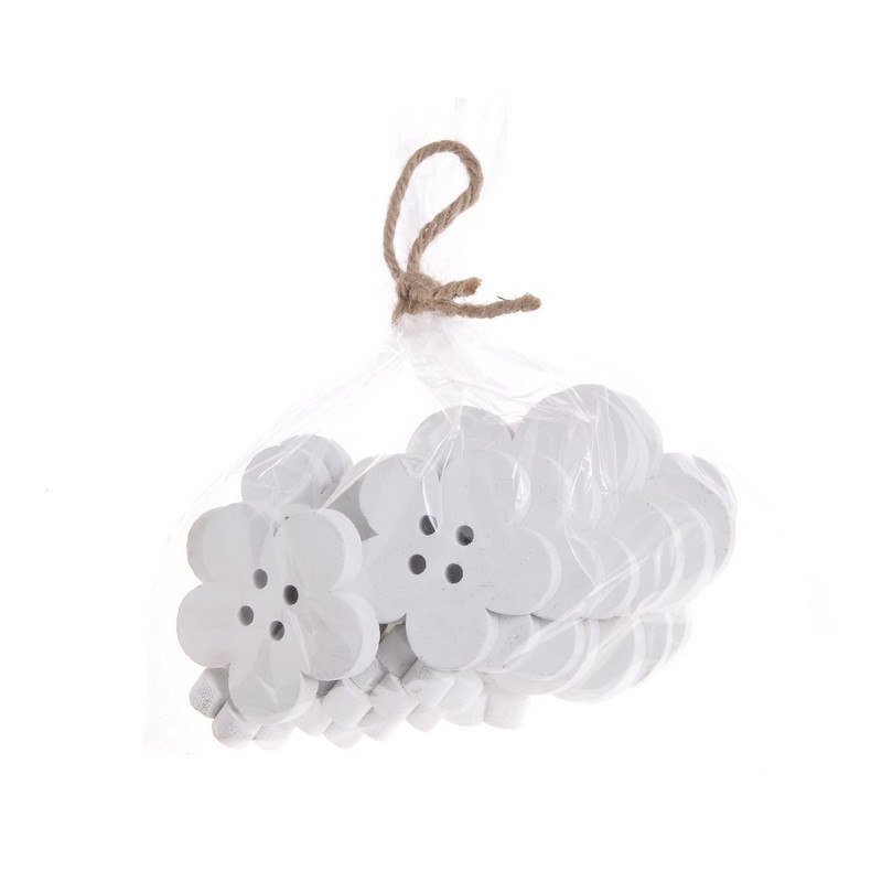 Kwiaty wykrawane białe 18szt.