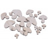 Grzybki wykrawane bialo-szare mix, 18szt