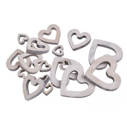 Serca bialo-szare mix 18szt