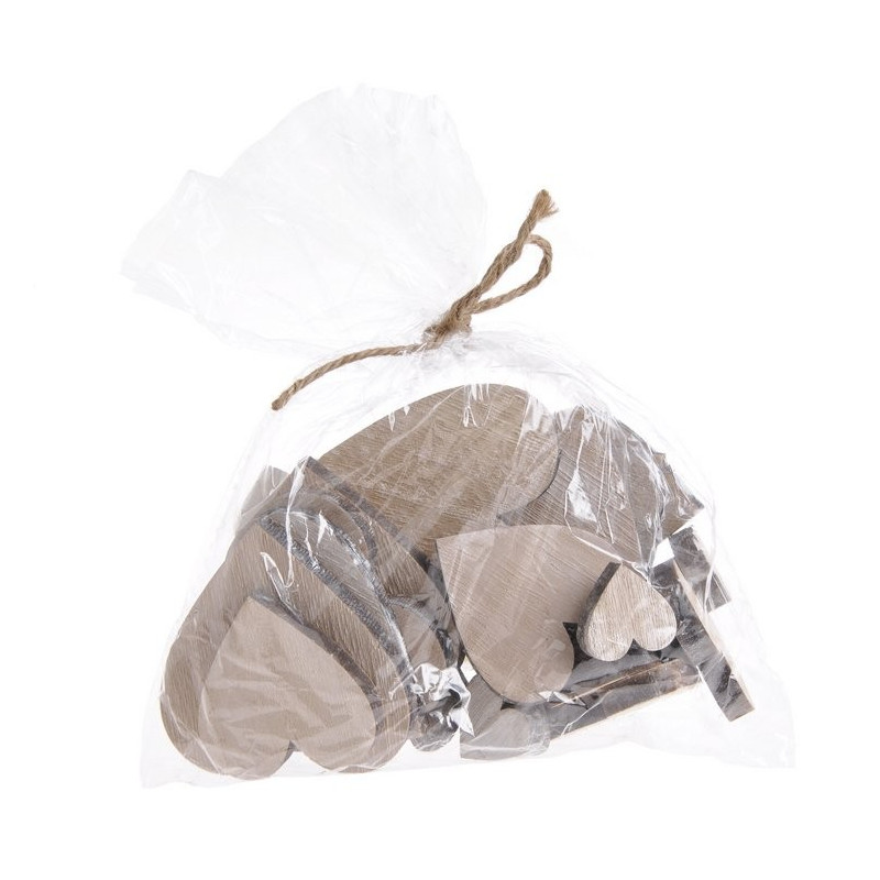 Serduszka biało-szare mix, 30szt