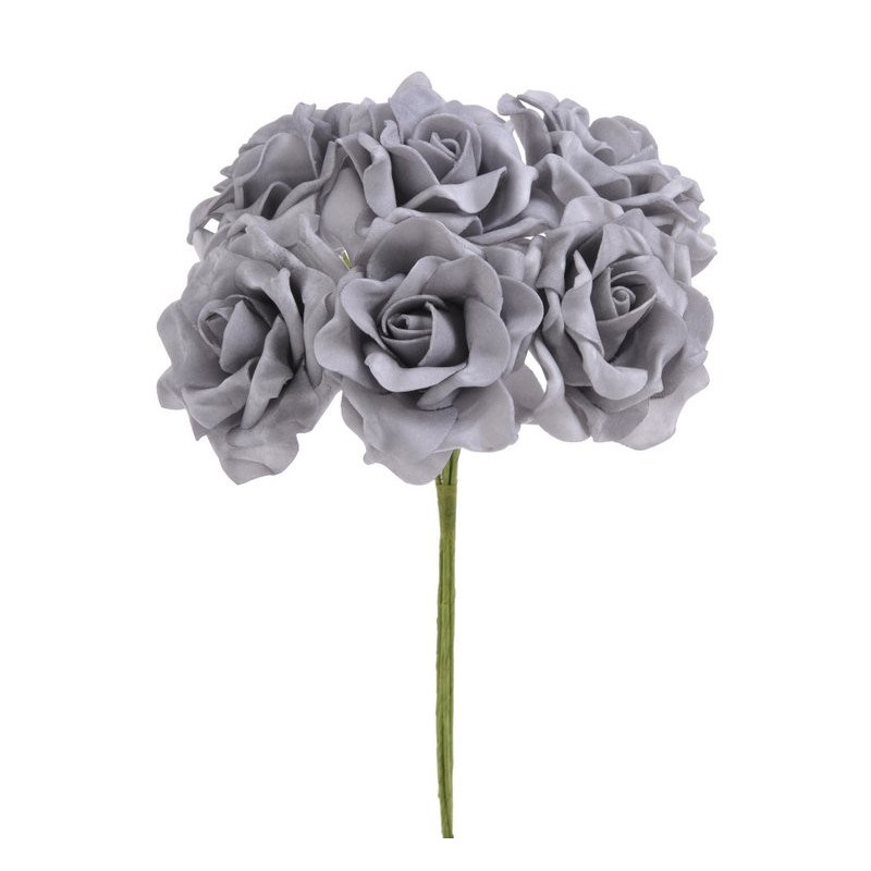 Bukiet róż piankowych x 6 25 cm MIX KOLORÓW