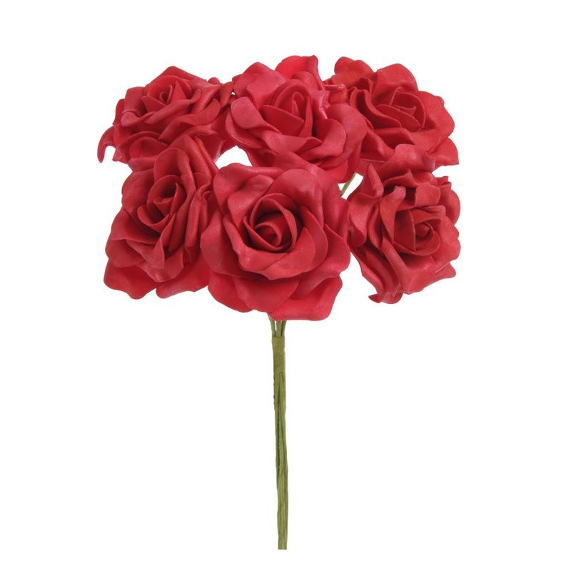 Bukiet róż piankowych x 6 25 cm MIX KOLORÓW