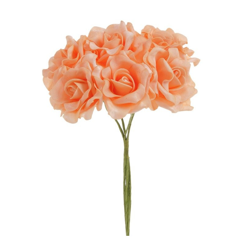 Bukiet róż piankowych x 6 25 cm MIX KOLORÓW