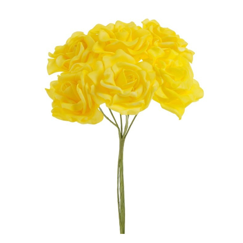 Bukiet róż piankowych x 6 25 cm MIX KOLORÓW