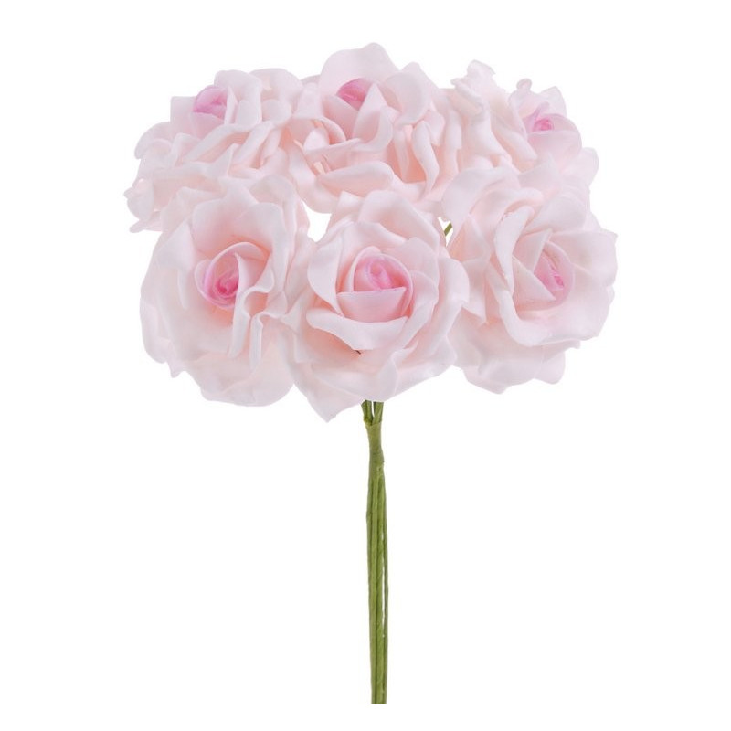 Bukiet róż piankowych x 6 25 cm MIX KOLORÓW