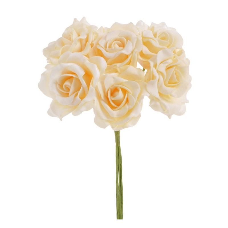 Bukiet róż piankowych x 6 25 cm MIX KOLORÓW