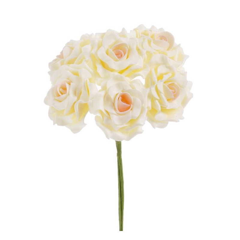 Bukiet róż piankowych x 6 25 cm MIX KOLORÓW