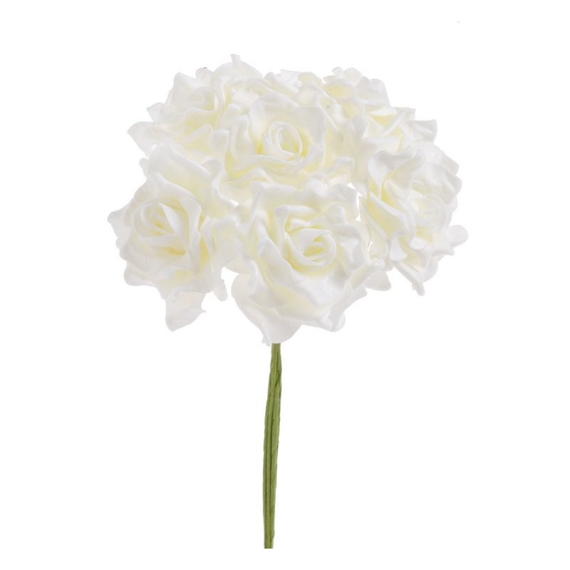 Bukiet róż piankowych x 6 25 cm MIX KOLORÓW