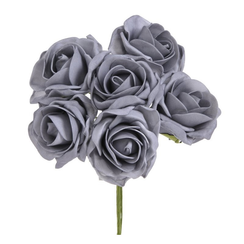 Bukiet róż piankowych x 6 25cm MIX KOLORÓW