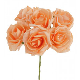 Bukiet róż piankowych x 6 25cm MIX KOLORÓW