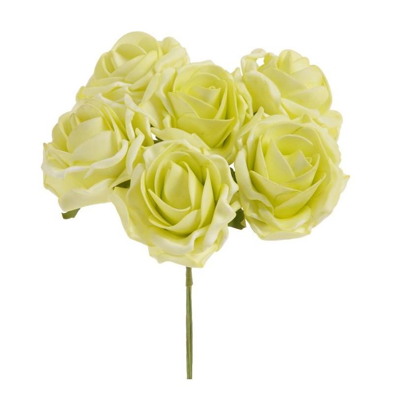 Bukiet róż piankowych x 6 25cm MIX KOLORÓW