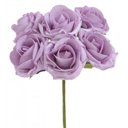 Bukiet róż piankowych x 6 25cm MIX KOLORÓW