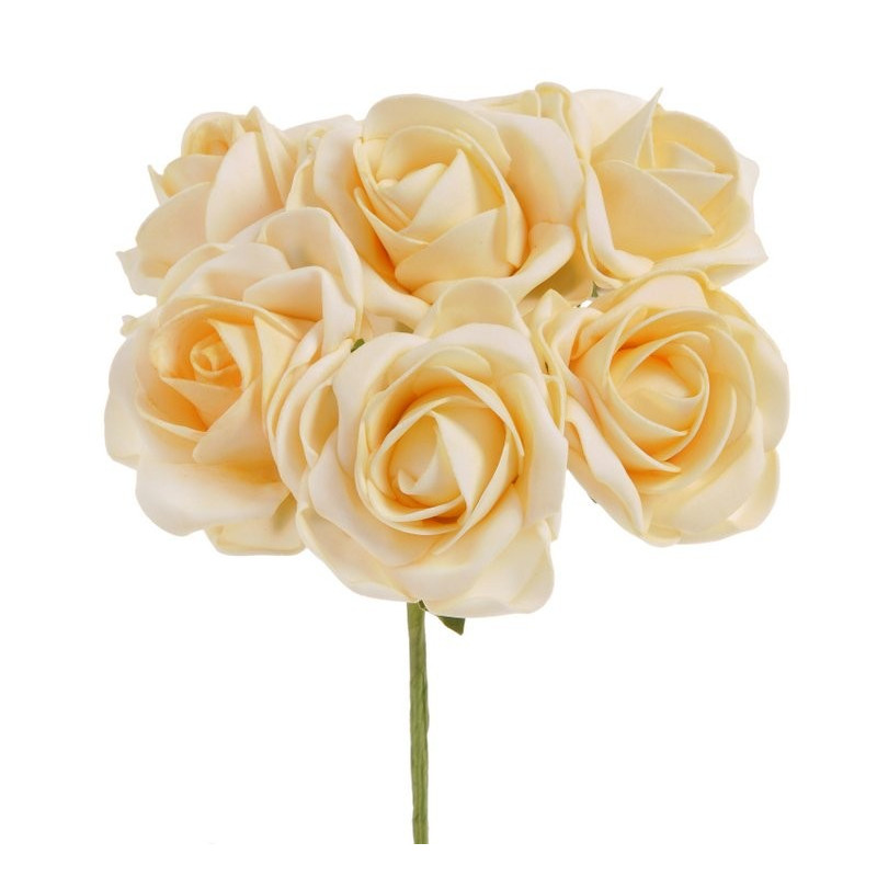 Bukiet róż piankowych x 6 25cm MIX KOLORÓW