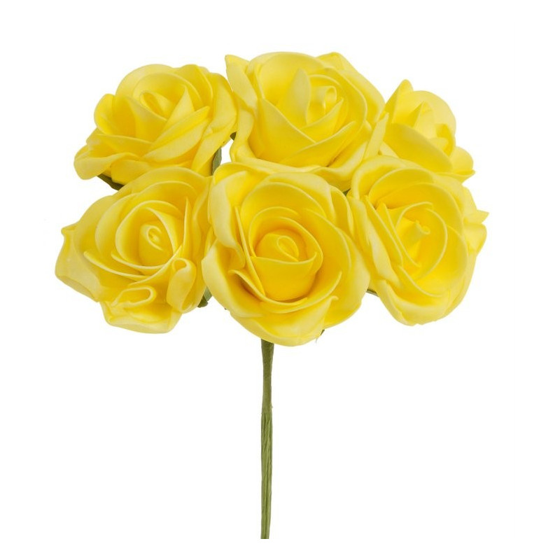 Bukiet róż piankowych x 6 25cm MIX KOLORÓW