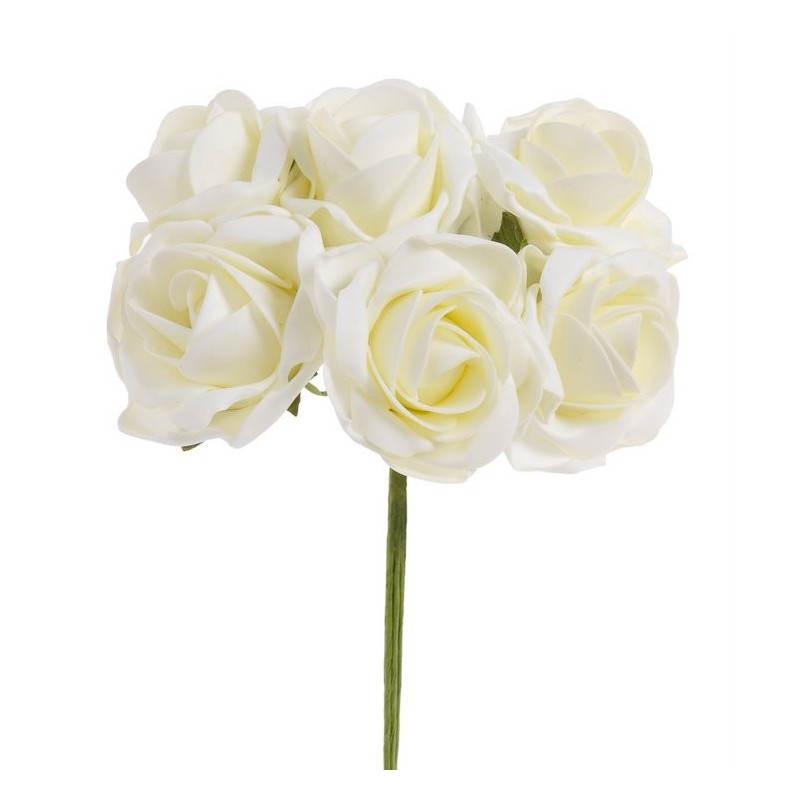 Bukiet róż piankowych x 6 25cm MIX KOLORÓW