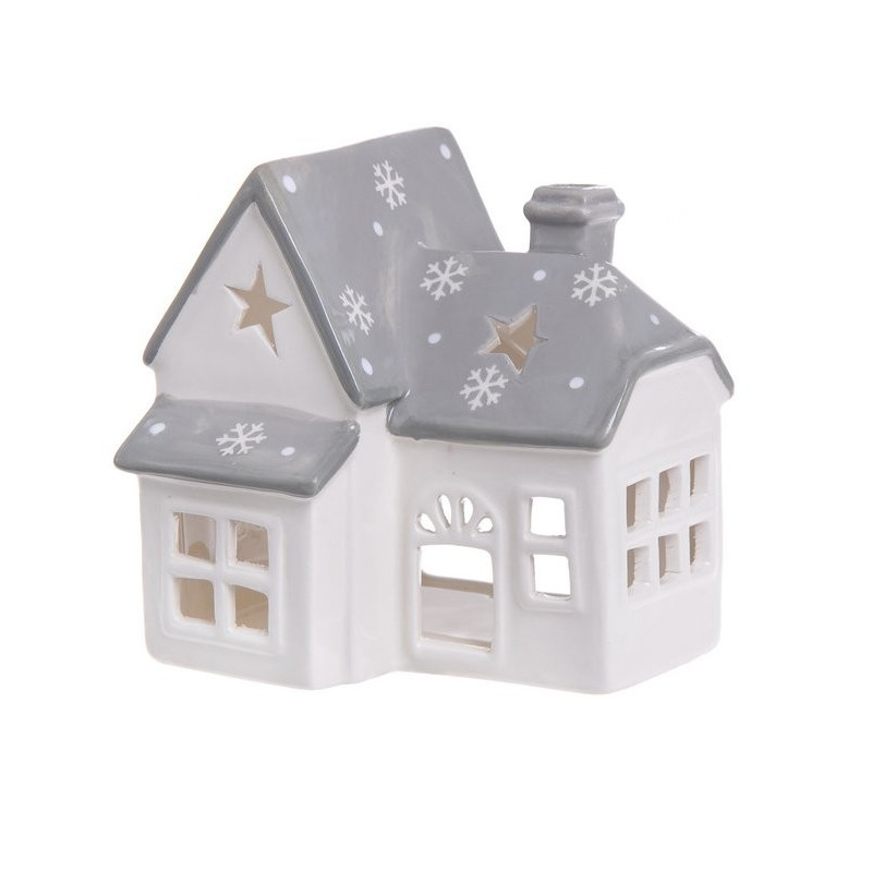 Domek ceramiczny  szkliwiony - lampion 12,2 cm