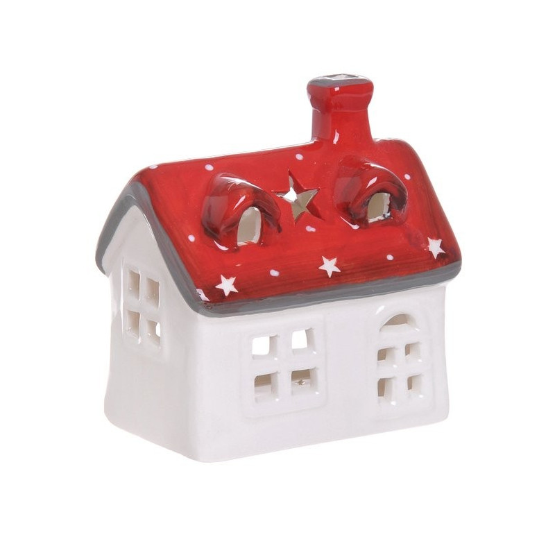 Domek ceramiczny szkliwiony - lampion 9,5 cm