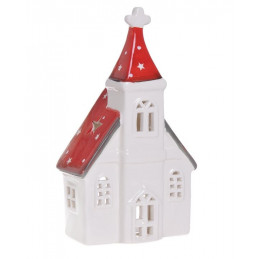 Kościół  szkliwiony - lampion 10,5 cm