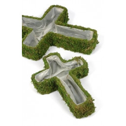 Krzyże z mchu H31-W21cm, H42-W32 cm 2 szt/kpl
